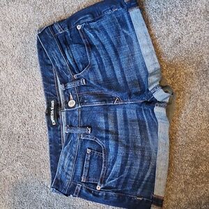 Express low rise denim shorts